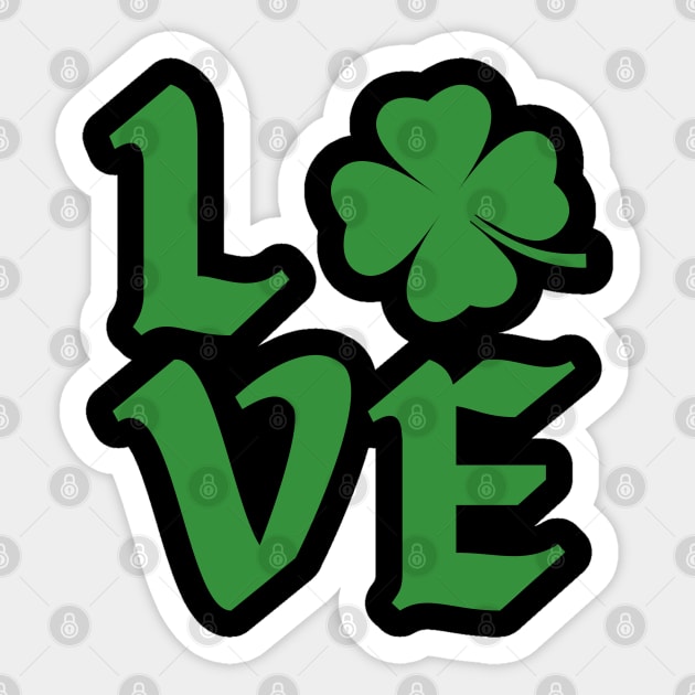 Love Shamrock Typography Sticker by Creatifly Graphic Tees